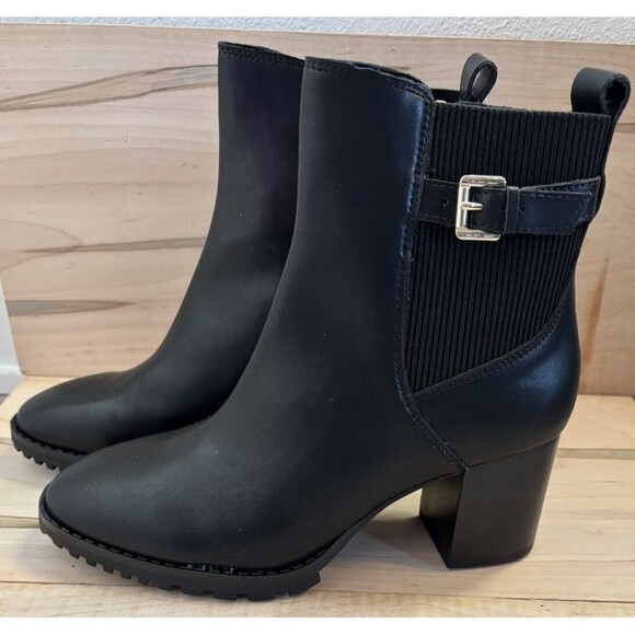 Aqua College Women's Triston Block Heel Pointed Toe Zipper Ankle Boots Sz 10M - Picture 3 of 5